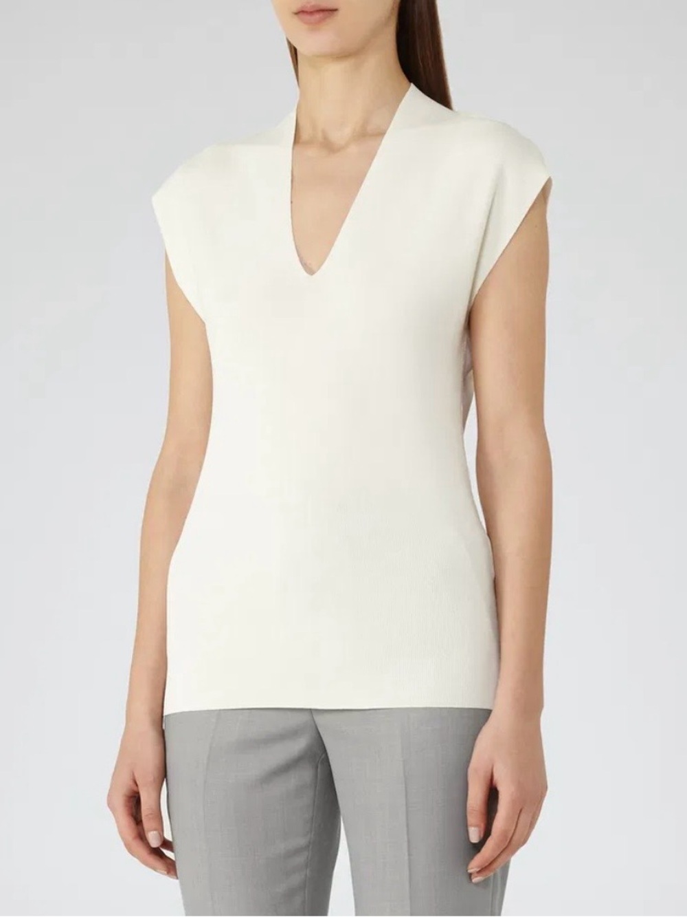 Reiss Nichol knitted cap-sleeve top